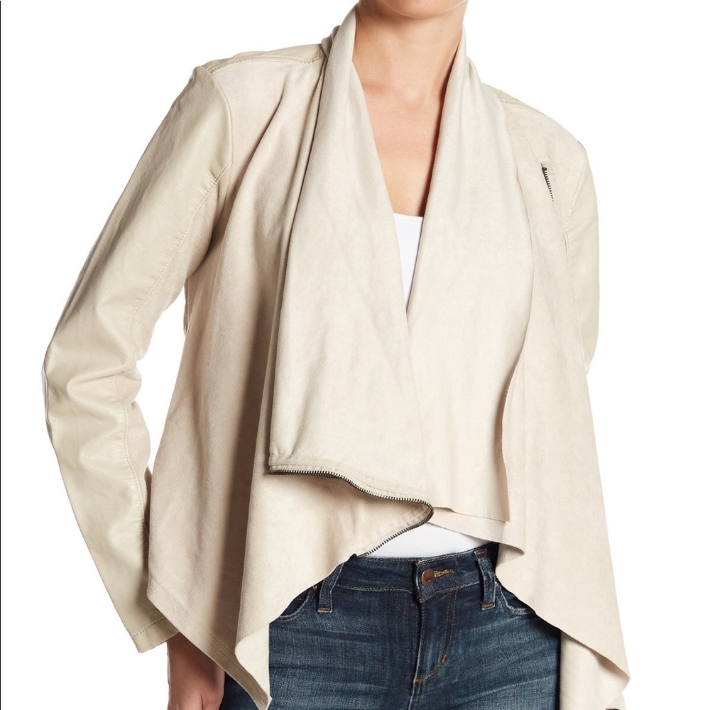 BLANKNYC Denim – Faux Leather Mixed Drape Jacket M